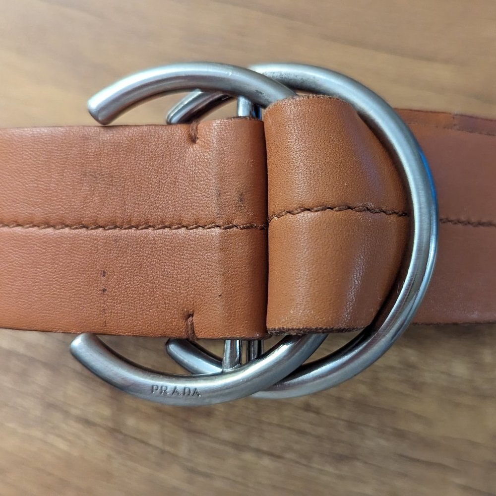 Vintage Prada Soft Leather Buckle Belt